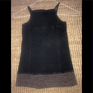 4T Girl Black denim jumper leopard childrens place